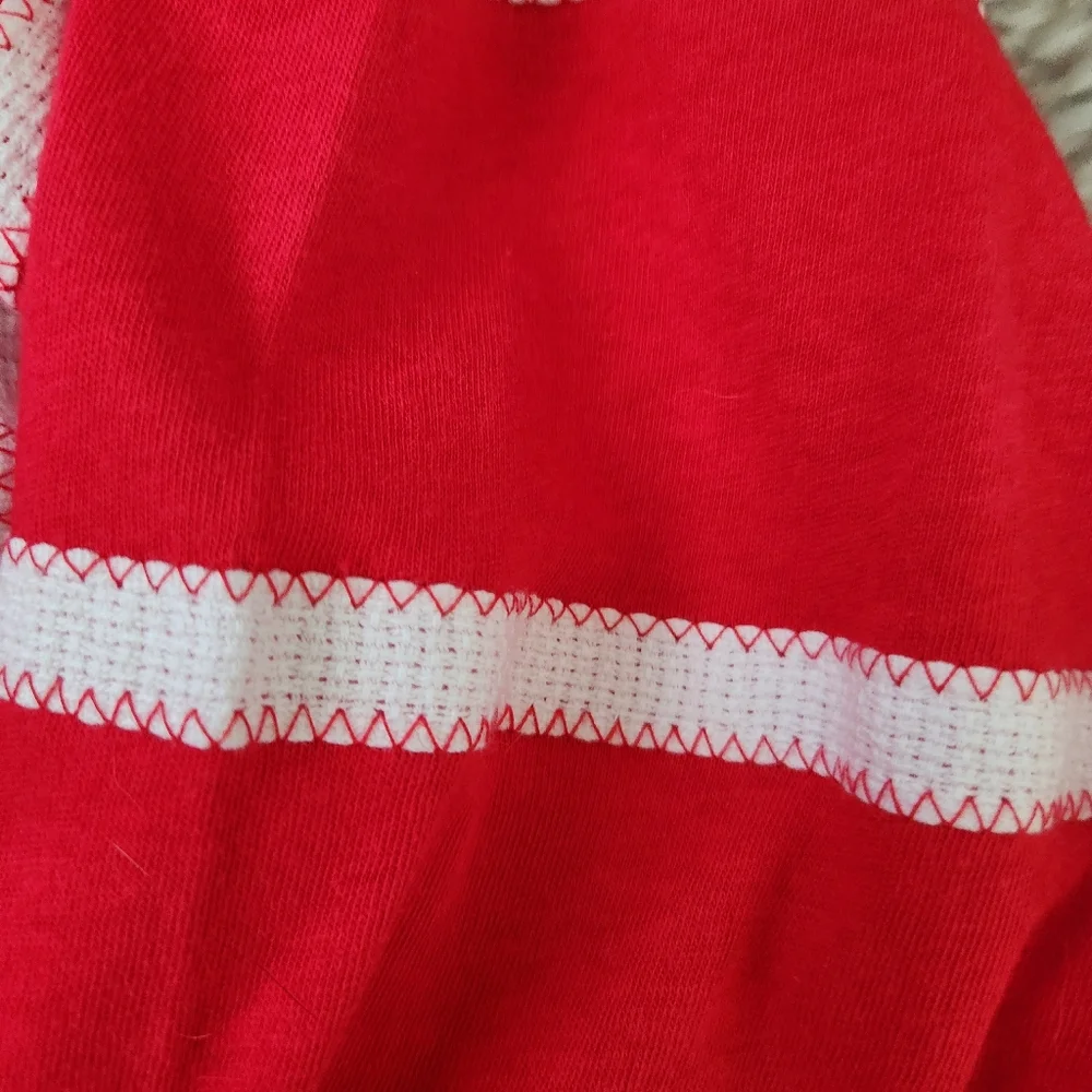 Free People FP Movement Aerial Long Sleeve Top Red & White Women's‎ Size Large